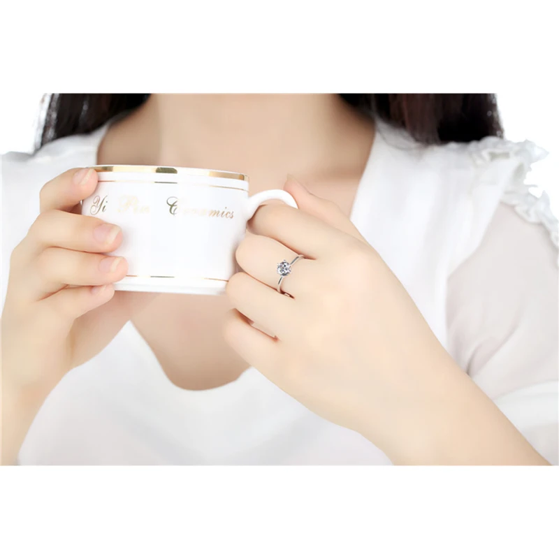 Обручальные кольца с шестью когтями из циркона для женщин изменяемое кольцо