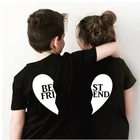Лучшие друзья, хлопковая детская футболка одинаковые комплекты для семьи, футболки Летние смешные футболки с короткими рукавами для мальчиков и девочек