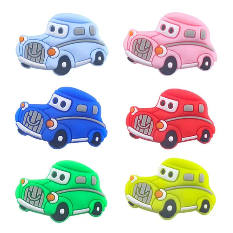 

5Pcs Cartoon Mini Car Silicone Beads Teether Baby Infant Teething Soother Molar