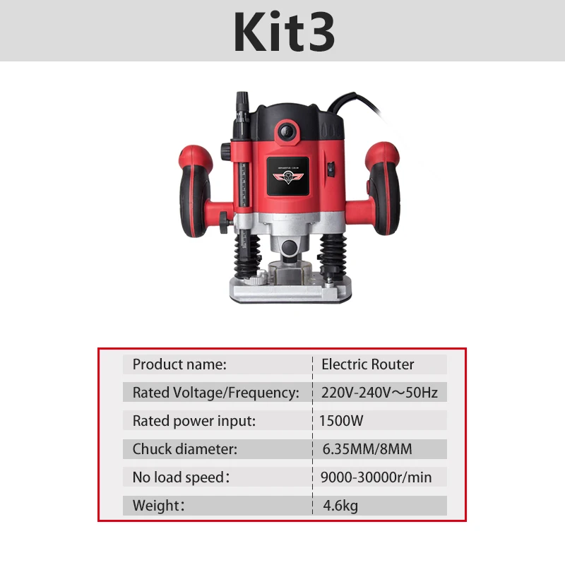 kit3 1050 Вт/1500 Вт/2100 Вт деревообрабатывающий электрический триммер роутера фрезерование древесины гравировальный долбежный обрезной станок ручная резьба столярные работы - Цвет: kit3