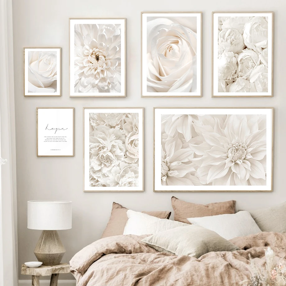 

Rose Peony Dahlia Dandelion Minimalism Modern Flower Nordic Style Wall Art Canvas Painting Posters And Prints Living Room Decor