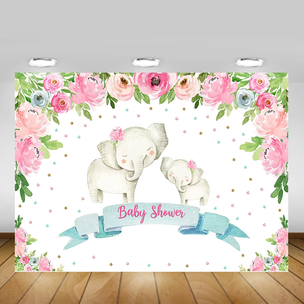 Цветочный Слон детский душ фон для фотосъемки новорожденных девочек день