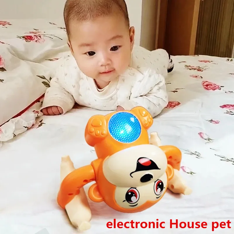 MMBL  Monkey Toys With Light + Music + Walking +Tumbling Safe Plastic 13cm Puzzle Electronic House Pet Toys For Children