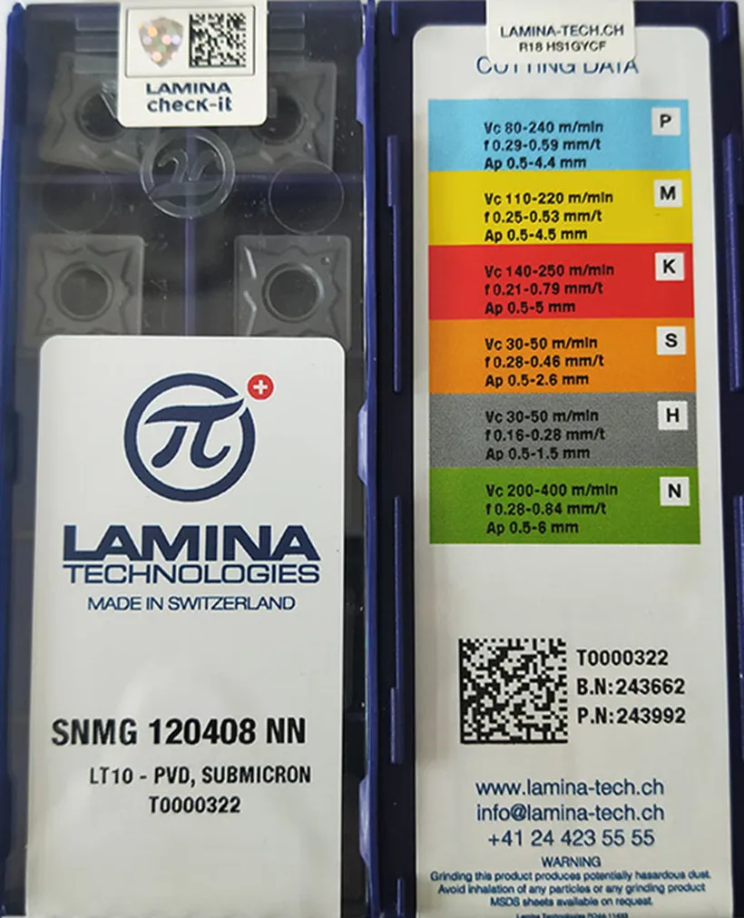 SNMG120408 NN LT10 10 шт 100% swiss Lamina карбидная вставка обработка: нержавеющая сталь чугун. И