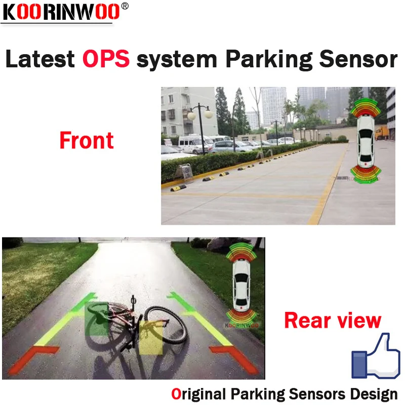 Koorinwoo новая система OPS парктроники автомобильные Датчики парковки 8 датчик сигнализации видео система может подключаться камера заднего вида Автомобильный DVD монитор