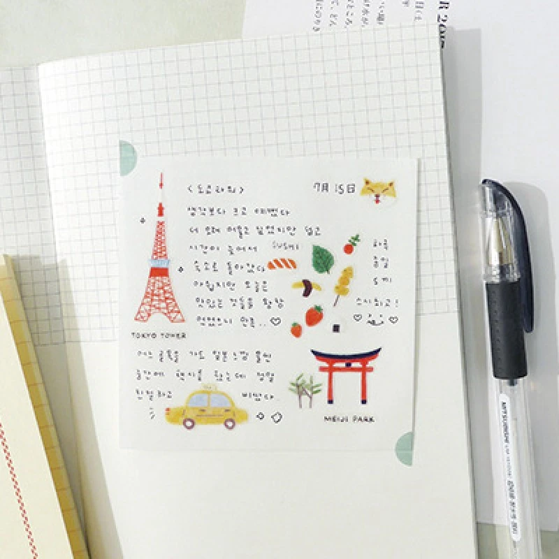 

Korea Sonia Scrapbooking Sticker Daily In Tokyo Stationery DIY PVC Craft Decoration Home Supplies Suatelier Stickers