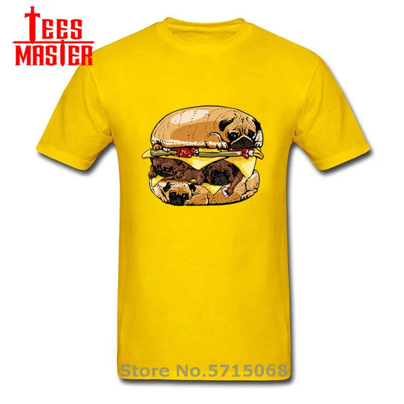 Забавные вмопсы футболка с принтом гамбургеров Мужская в виде мопса женская