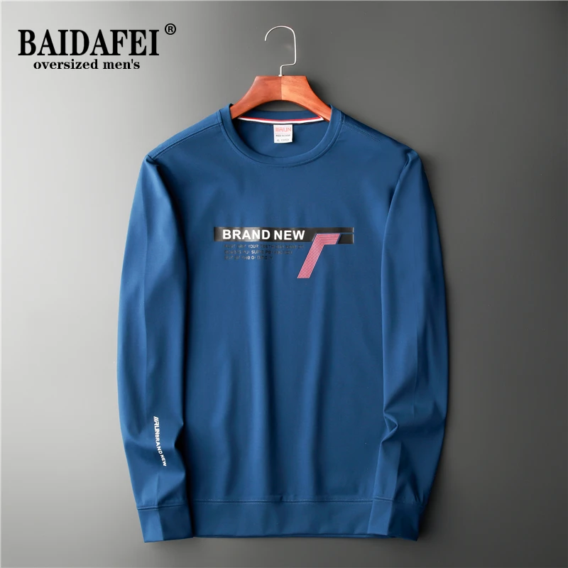 

BAIDAFEI high quality oversized crewneck sweatshirt 2021new men fashion Letter Print Sweatshirts Plus Size Pullover Tracksuits