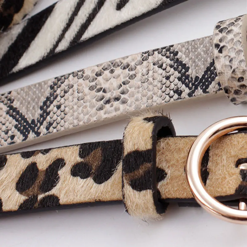 Fashion Leopard Snake Zebra Print Waistband Women Thin Waist Belt PU Leather Gold Ring Buckle Belts For Ladies Accessories | Аксессуары