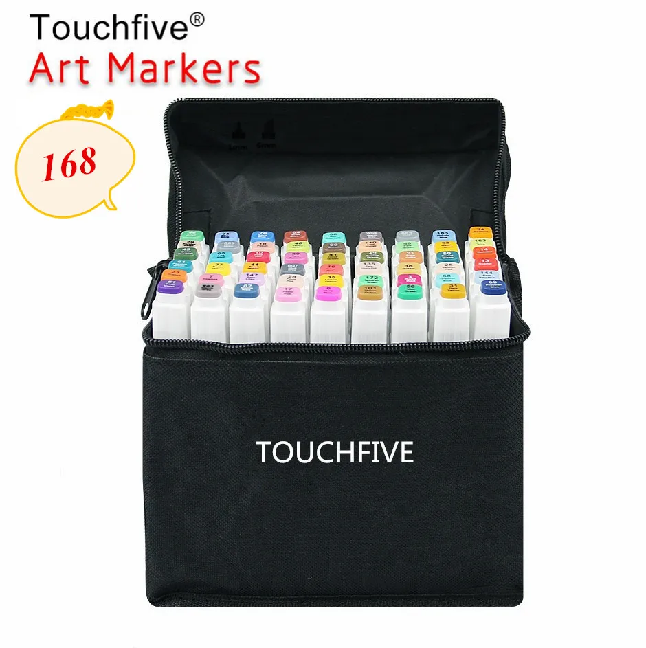 1 шт. TouchFive на выбор, 168 цветов, маркеры для эскизов, маркеры на спиртовой основе, набор цветных маркеров, товары для рукоделия, ручка для школы