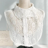 lace fake collar shirt removable collars girls half shirt blouse solid color women detachable sweater accessories 2021