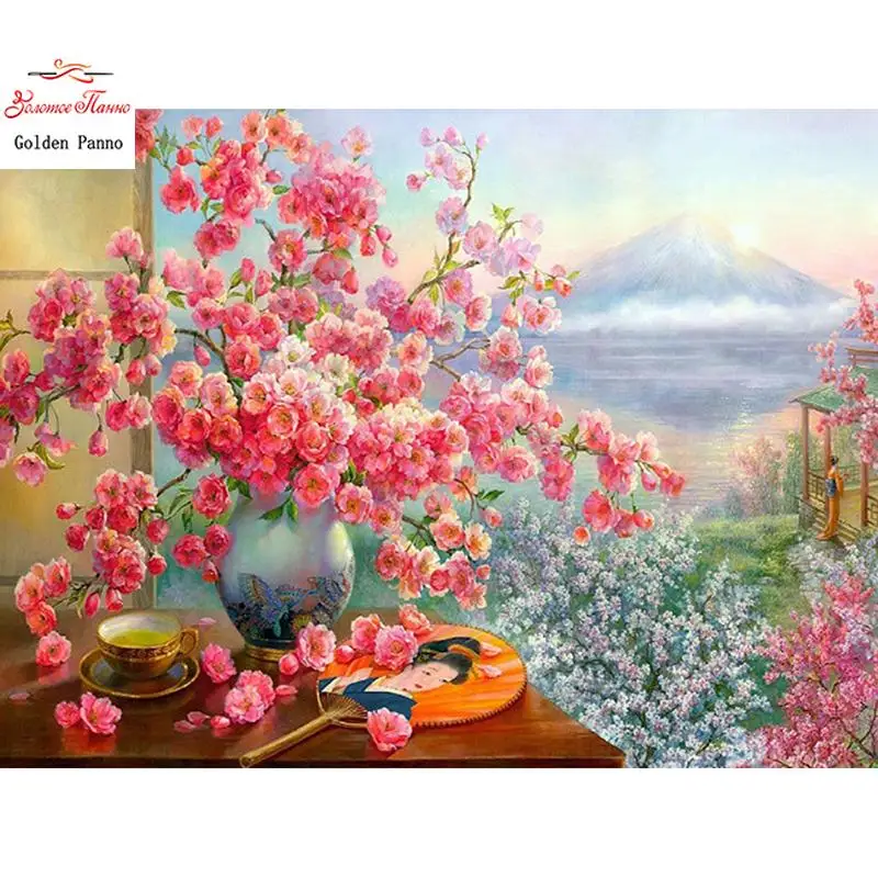 Diamante Pintura Cereja Strass Imagem Diamante Bordado Flor Quadrado Artesanato Presente