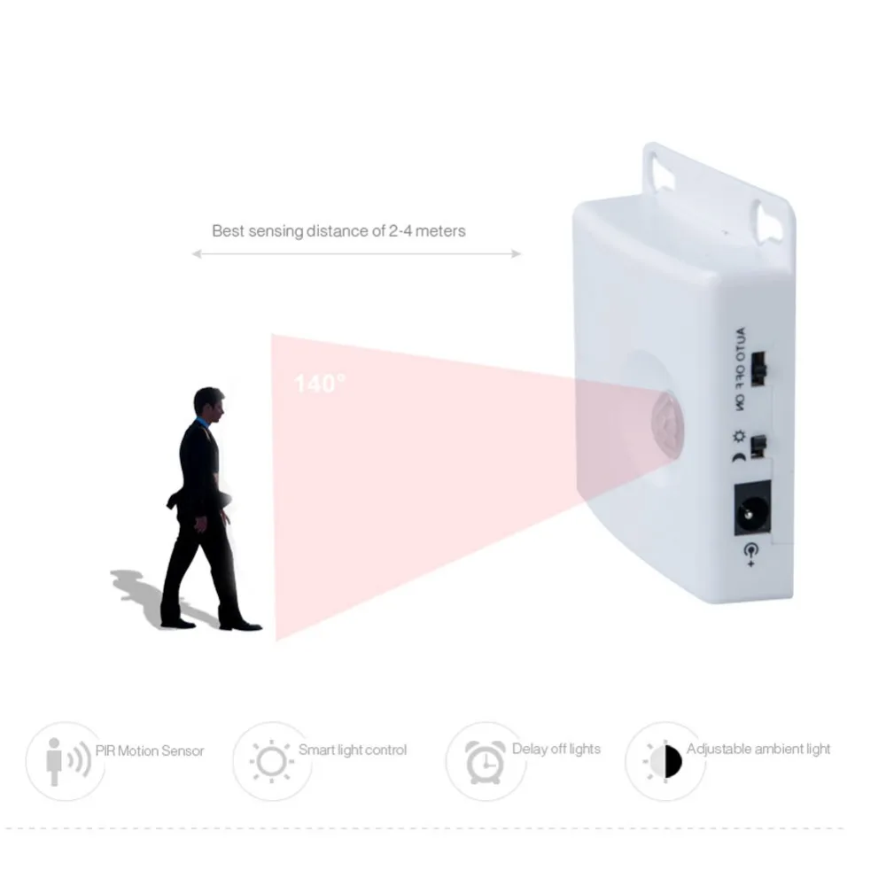 1m 1.5m 2m 3m Motion Sensor LED Strip Light Waterproof Battery PIR 2835SMD Infrared Bed Stair Kitchen Closet Body Sensors LEDs | Лампы и