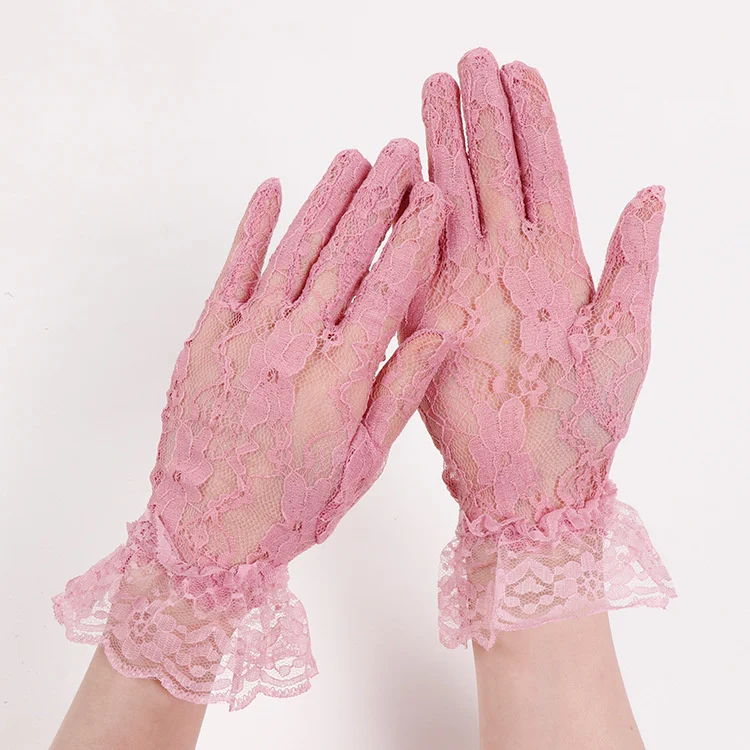 

Lace lace gloves thin cut Sexy Black Ladies short driving etiquette wedding performance spring and summer