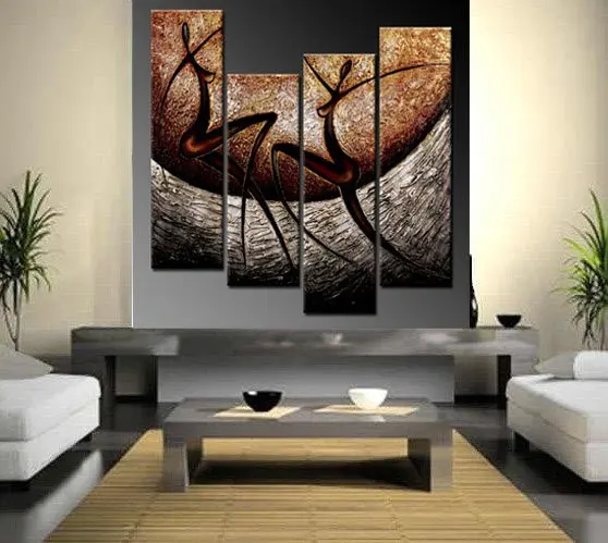 Ручная роспись маслом на холсте 4 предмета абстрактная фотография Современный