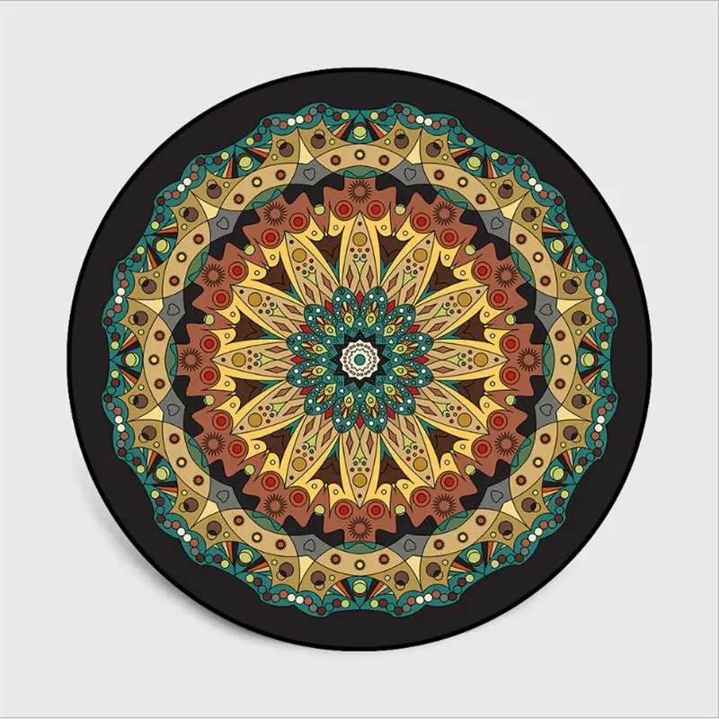 Горячая Распродажа богемные ковры для гостиной винтажный черный цветочный узор