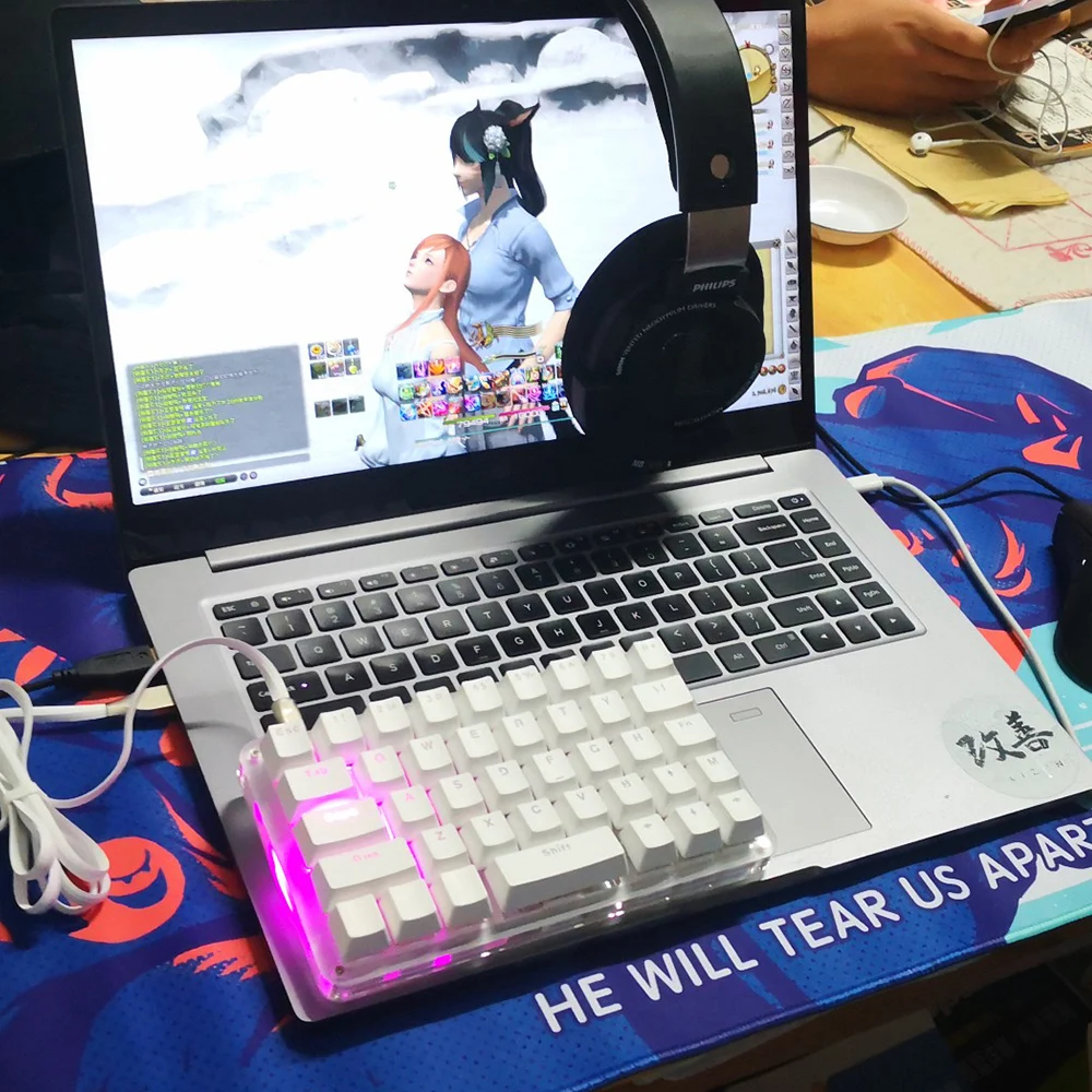 40 клавиш USB настраиваемая макро-программируемая RGB-клавиатура для офиса