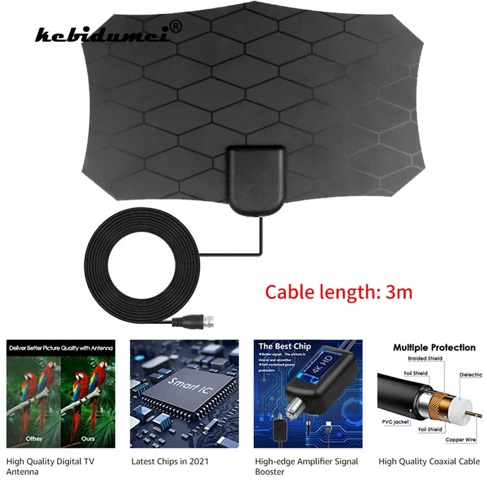 

New 180 Miles Antenna Digital TV 28DB 8K HDTV Antenna 28 DBI Amplifier Signal Booster For DVB-T2 Indoor Grid Satellite TV Aerial