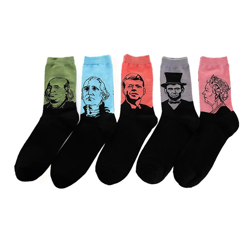 2019 модные счастливые мужские носки Осень Зима Новинка Забавные Повседневные для