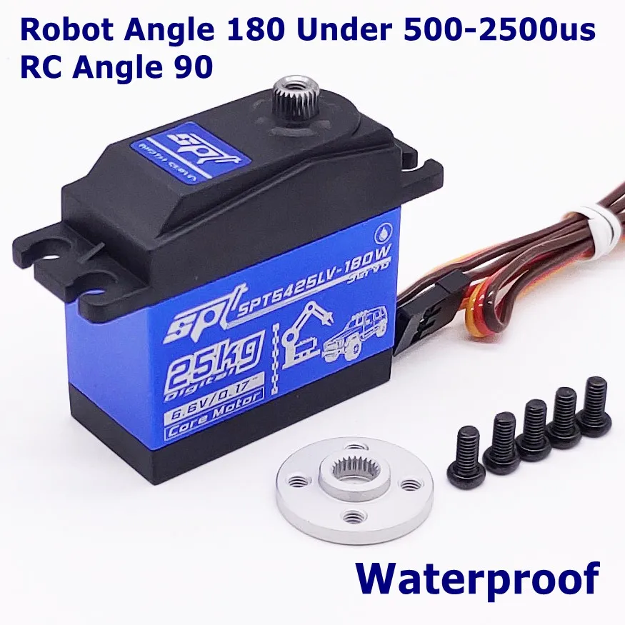 25kg 180 Waterproof SPT5425LV 25 кг большой крутящий момент цифровой стандартный сервопривод водонепроницаемый для 1:8 1:10 RC автомобиль альпинист самолет металлический чехол - Цвет: 25kg 180 Waterproof