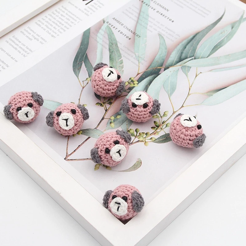 

5 Pcs/Pack Handmade Crochet Woolen Animal DIY Pacifier Clip Chain Accessories 54DA