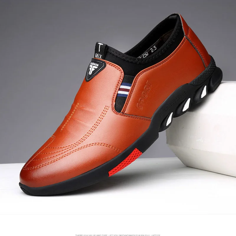 

Zapatos de cuero para hombre, calzado informal de negocios, suela suave, antideslizante, transpirable, combina con todo 2021