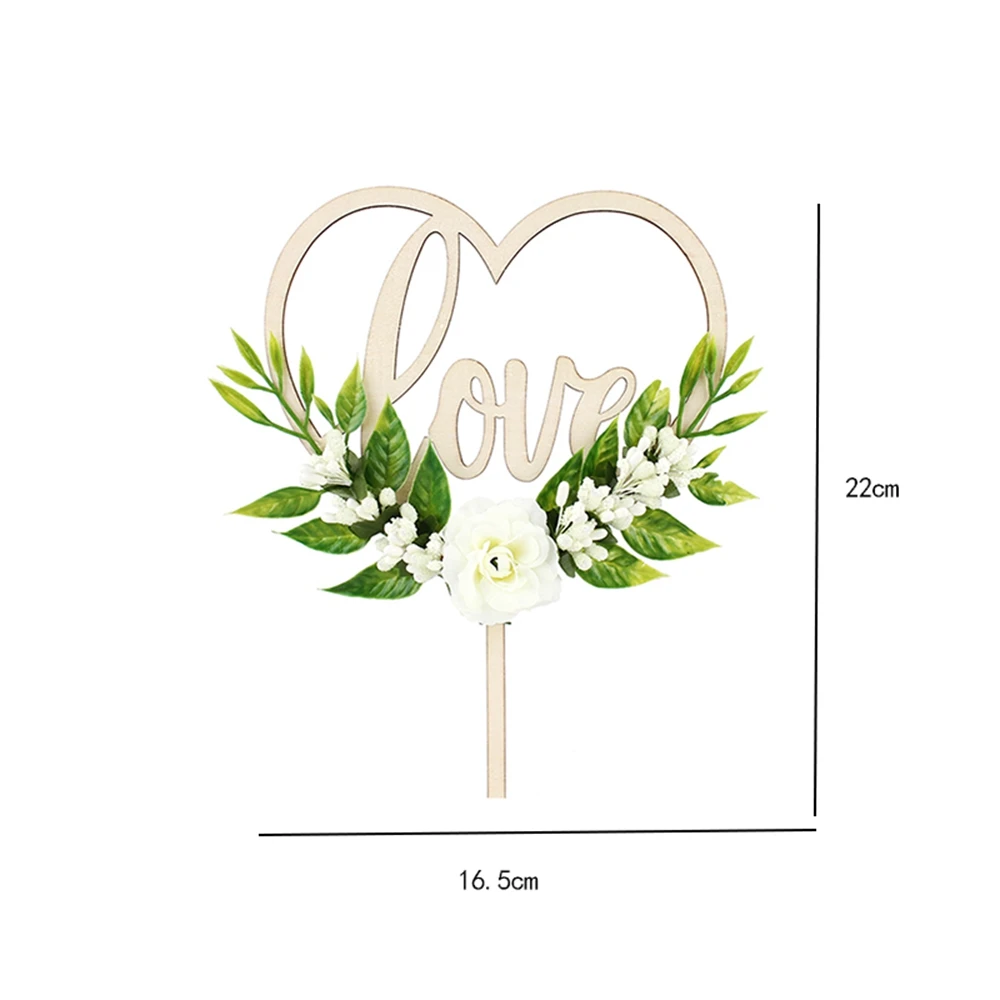 

Ins Love Flower Happy Birthday Cake Toppers White Rose Decoration Wedding Valentine's Day Party Decorations Baking Sweet Gifts