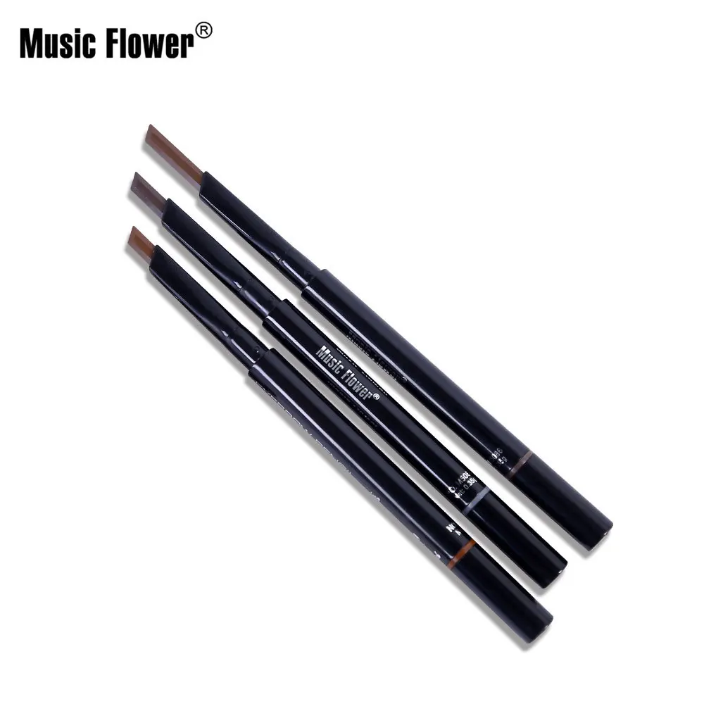 Карандаш для бровей Music flowe 3 в 1 треугольный водостойкий и устойчивый к поту