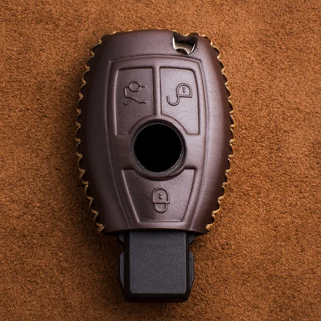 

Чехол для автомобильного ключа из натуральной кожи для Mercedes benz A B R G Class GLK GLA w204 W251 W463 W176 smart key