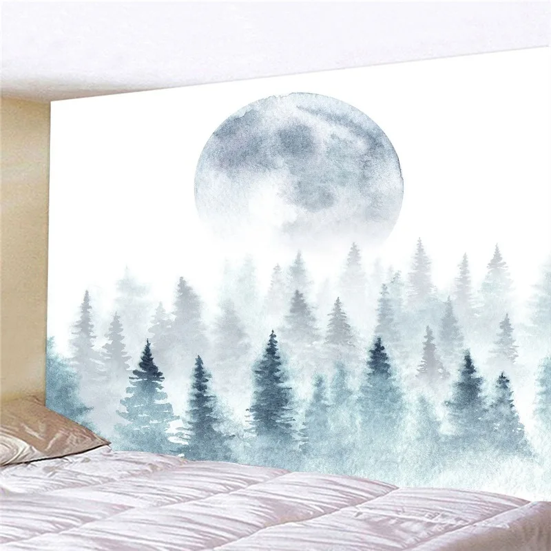 

Home bedroom decoration background cloth 95*73cm Moon and starry sky landscape series tapestry Wall decoration hanging cloth