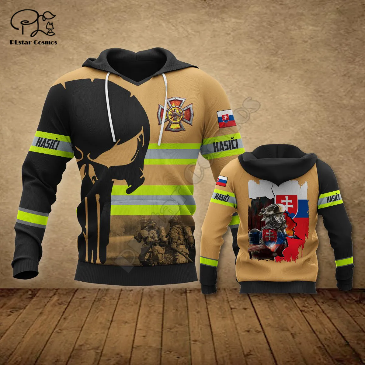 

PLstar Cosmos flag Firefighter 3d hoodies/Sweatshirt Winter autumn Harajuku streetwear women men