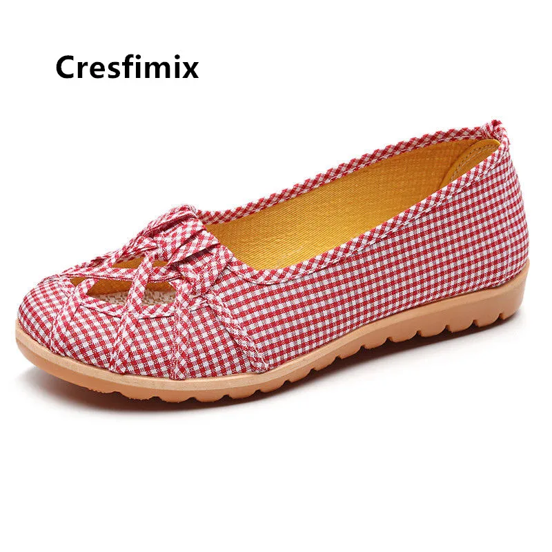 Cresfimix/женские милые летние туфли на плоской подошве с милым светильник Женская