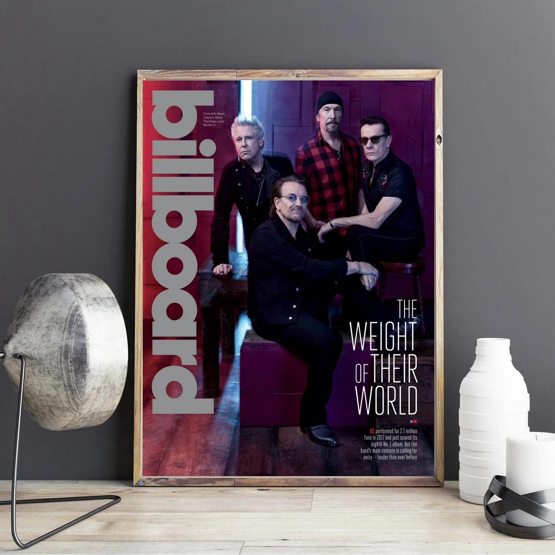 Печать на холсте Адам Клейтон Боно Эдж