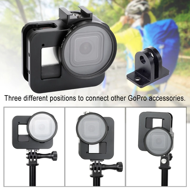 Защитный чехол из алюминиевого сплава для GoPro Hero 8 черный металлический каркас +