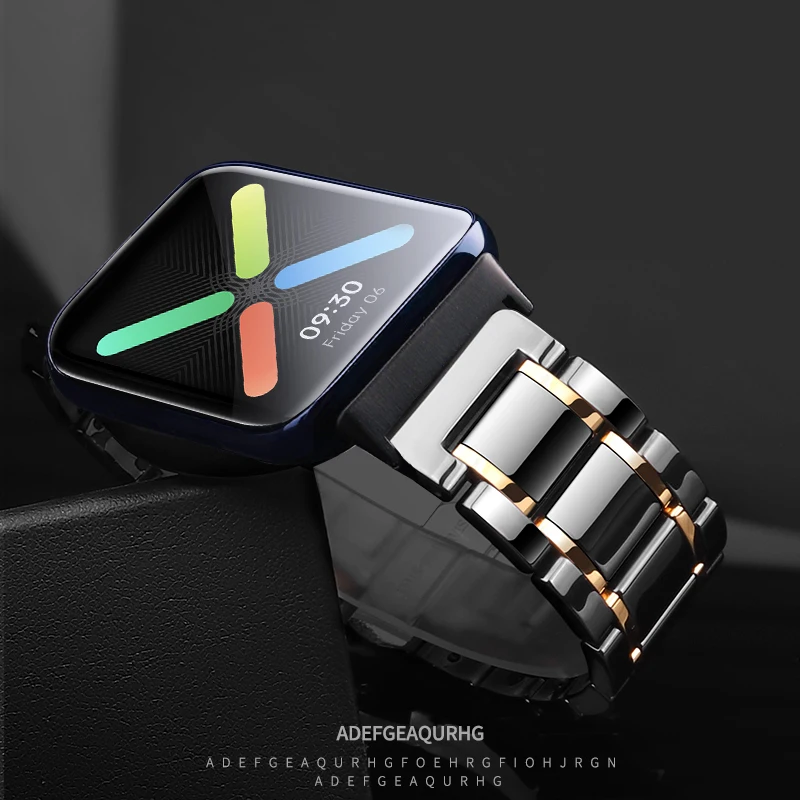 Ceramic strap for oppo watch 46mm Replacement wristband for oppo watch 41mm bracelet Accessories High quality black
