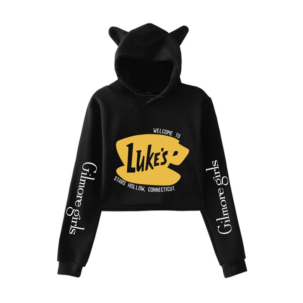 

Толстовка для девочек gilmore, Женская толстовка с капюшоном в стиле Харадзюку, с принтом кошачьих ушей, в стиле американской семьи по этике, же...