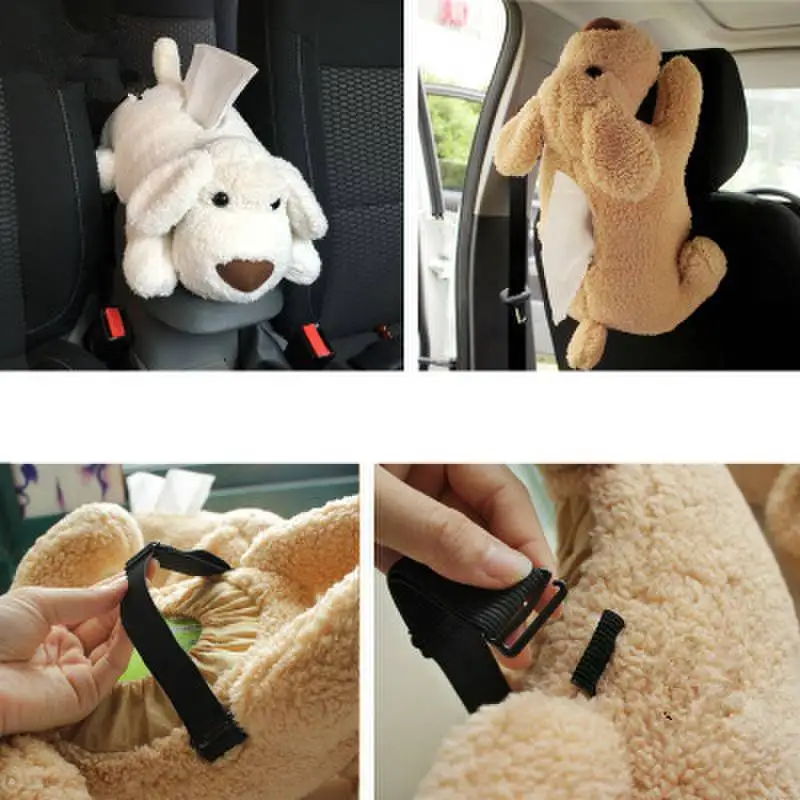 Милая собака коробка для салфеток держатель автомобильных сидений офиса