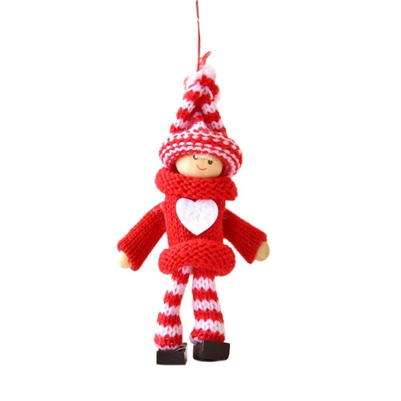 

Рождественская подвеска для маленькой куклы из шерсти и фетра, подвесная кукла в виде Санта Клауса, украшение для рождественской елки, подв...