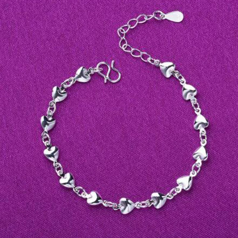 Браслет цепочка из серебра 925 пробы с бусинами шармами|Цепочки и браслеты| |