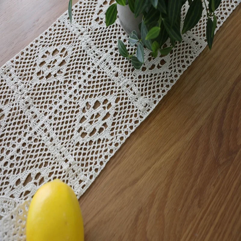 Сервант из полиэстера и хлопка в европейском стиле ретро с кружевами кисточками