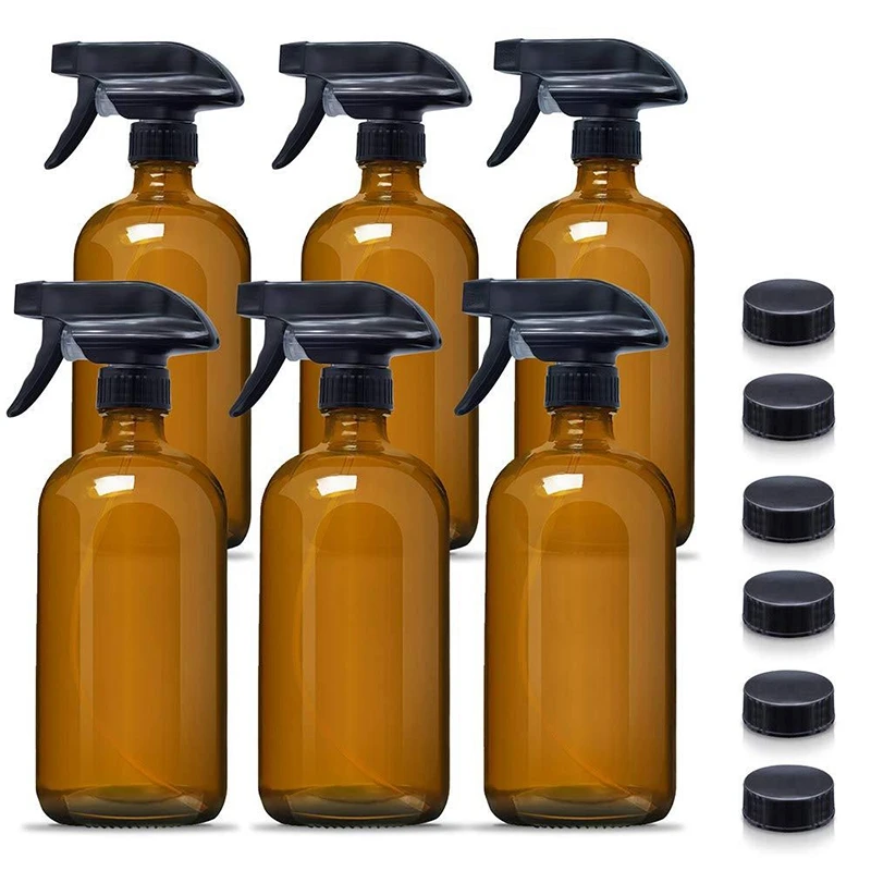 

6 Pcs Empty Glass Spray Bottles,Refillable Container for Essential Oils,Cleaning Product or Aromatherapy,Trigger Sprayer