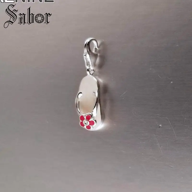 Классические посеребренные шлепанцы с цветком Diy Подвески подходят для