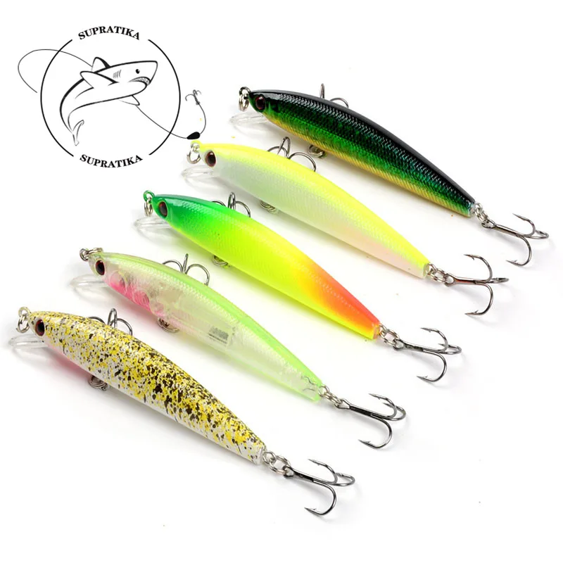 

Artificial Minnow 5Colors 8.5cm/7.5g Fishing Lures Bionic Hard Bait 3D Eyes 6# With Sharp Hook Baits Isca Pesca Fish Tackle