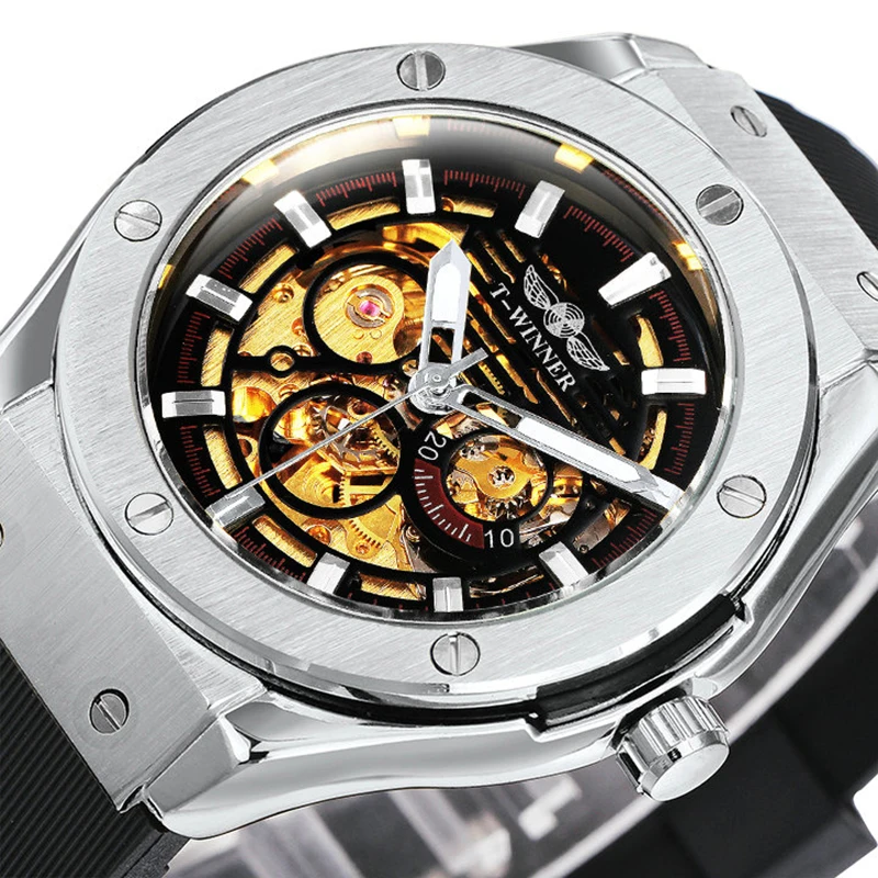 Часы скелетоны WINNER Мужские автоматические механические брендовые наручные