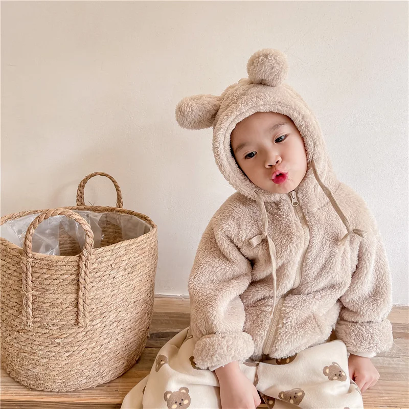 

Girls Baby's Kids Coat Jacket Outwear 2021 Casual Thicken Velvet Winter Autumn Top Cotton Cardigan Children's Clothing