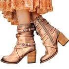 LASPERALобувь; Кожаные ботинки; Женская обувь высокого качества в готическом стиле панк; Ботинки на высоком каблуке для женщин; Zapatos De Mujer