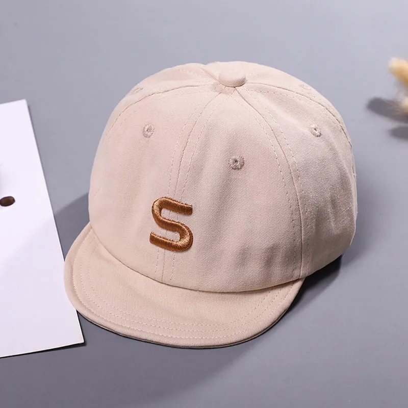 style 3 beige Осенне-зимняя хлопковая Детская кепка с буквенным принтом, регулируемая бейсбольная кепка для маленьких мальчиков и девочек, детская бейсболка в стиле хип-хоп, солнцезащитная Кепка - Цвет: style 3 beige