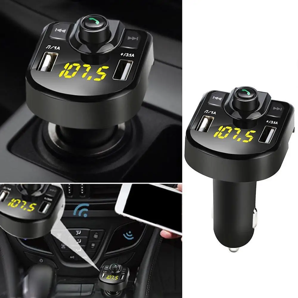 Светодиодный FM передатчик 4 1 А bluetooth автомобильный комплект автомобильное