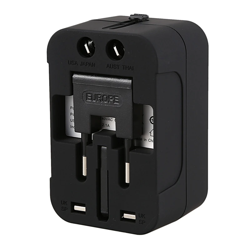 Универсальный дорожный адаптер Международный питания все-в-одном с 2.1A 2 Usb по