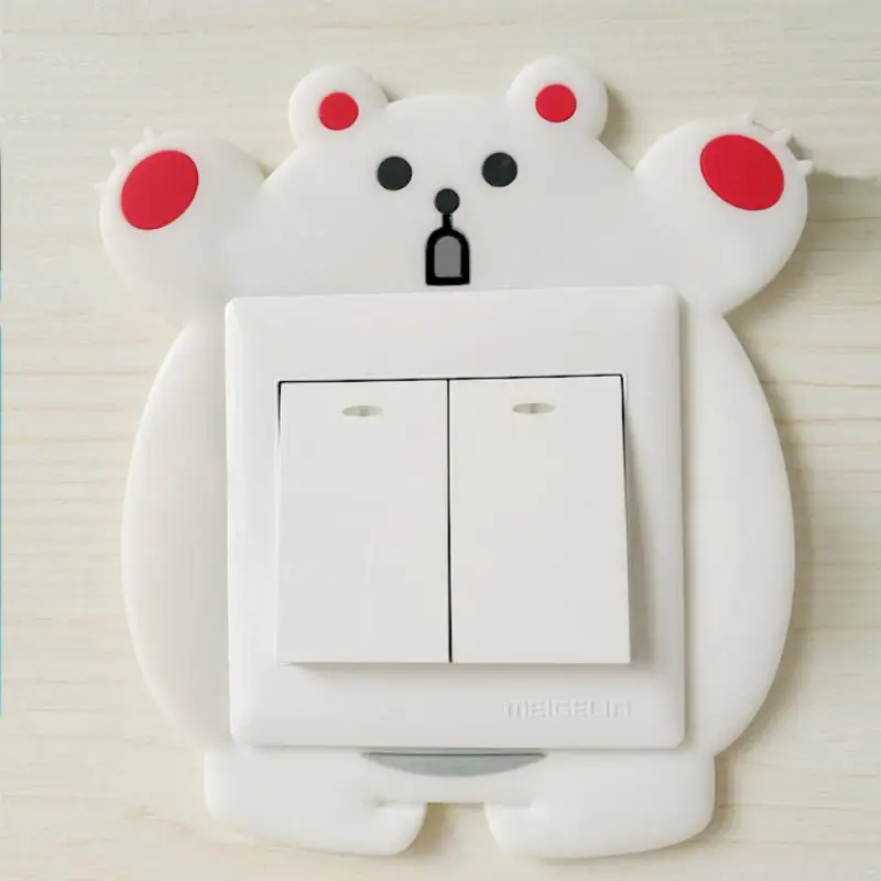 

8.6&8.6cm Cartoon Animal Luminous Switch Sticker Soft PVC Light Switch Decals Art Mural Switch Stickers Wall Stickers
